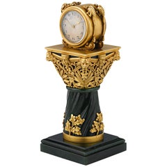 Orologio Paul Frey in miniatura in oro 18 carati e giada