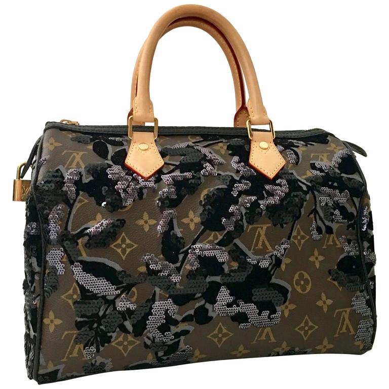 Louis Vuitton Large Speedy &quot;Fleur De Jais&quot; Handbag-Limited Edition at 1stdibs