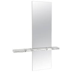 Edgewater Minimal Contemporary Mirror with Carrara Marble Shelf 5