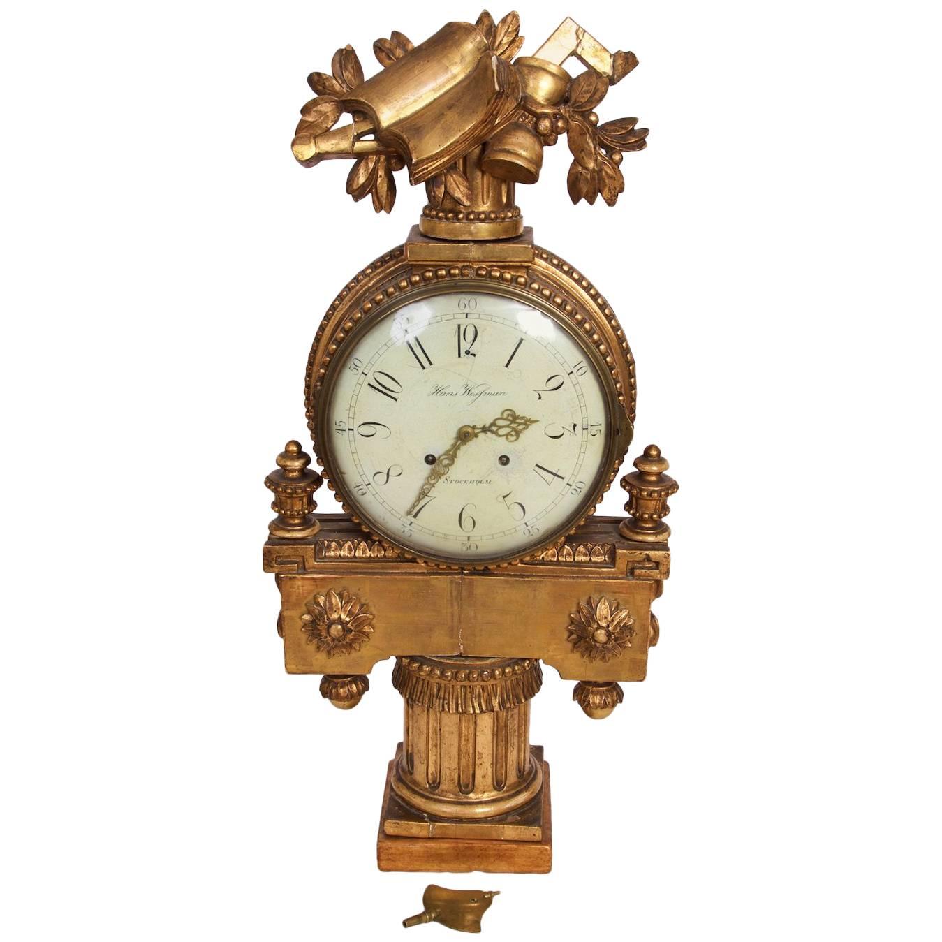 Gustavian Table watch by Hans Westman, Swedish, Stockholm, circa 1790 For Sale