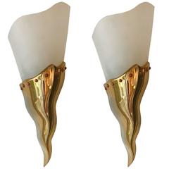 Pair of Sconces by Luminaire Gau Paris, France, 1980s