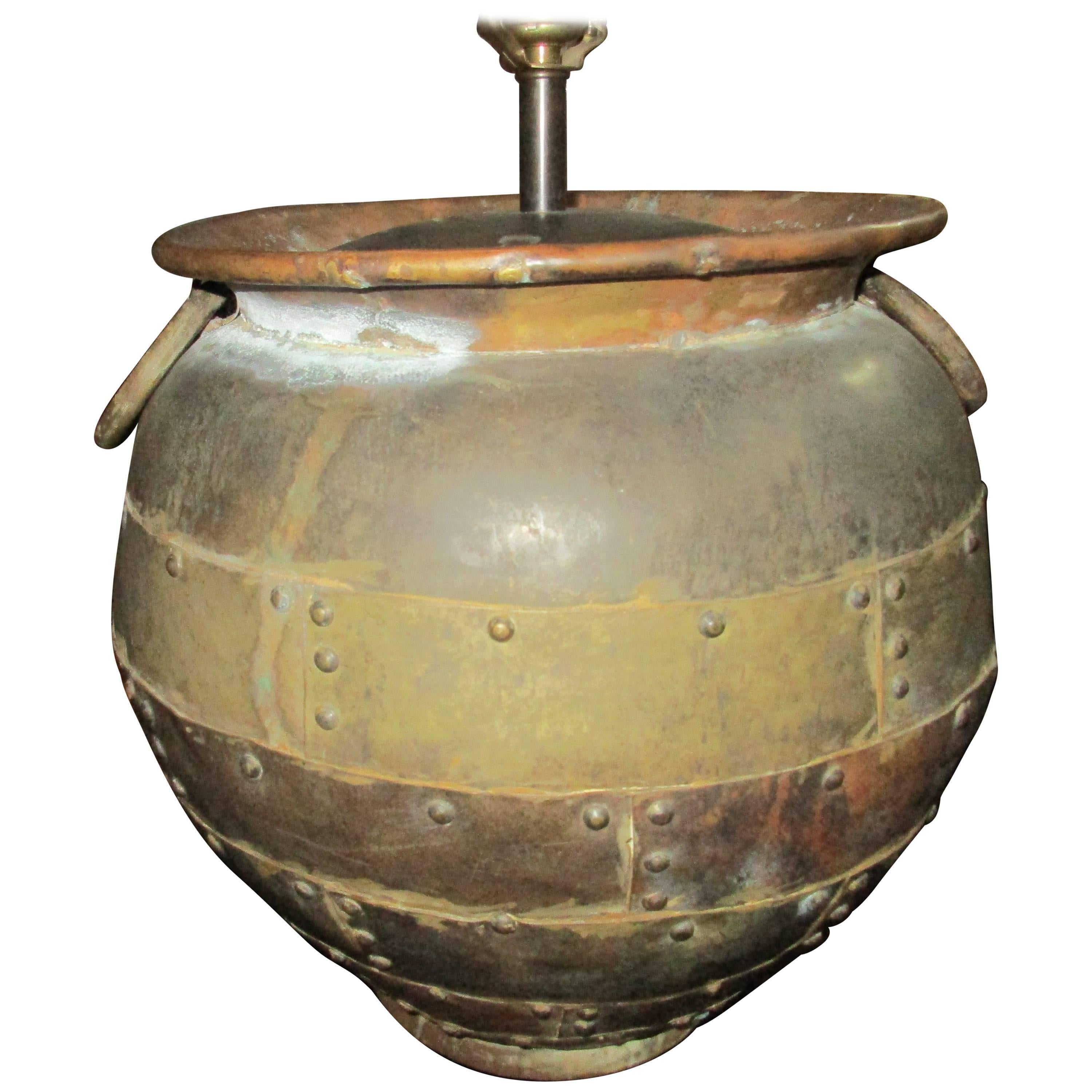 Lampada Chapman Vintage in ottone massiccio in vendita