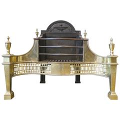 Late 19th Century Brass and Cast Iron Fire Grate