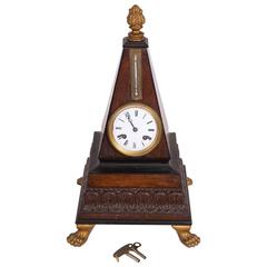 Tablewatch with Thermometer, Mahogany, Keys Available, circa 1830