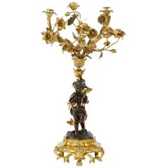 French Louis XV Style Four-Light Candelabra, 19th Century, signed J.D.