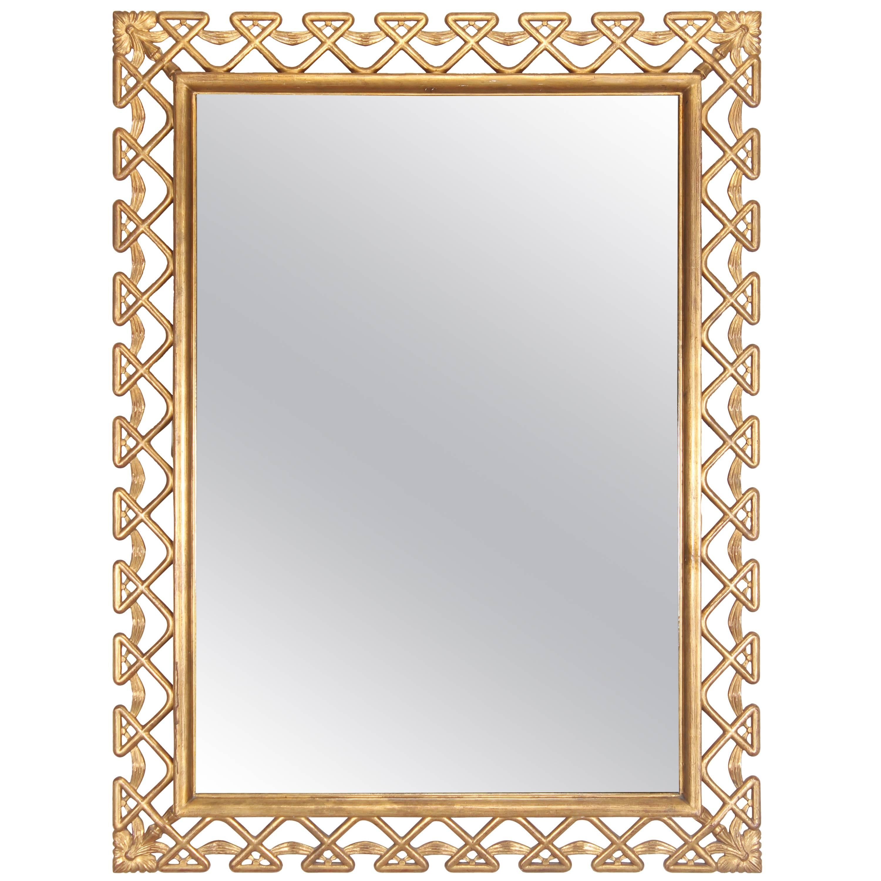 Hollywood Regency Italian Gilt Frame Mirror, 1950s