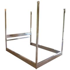 Milo Baughman Style Polished Chrome and Lucite Queen Size Four-Poster Bed 9
