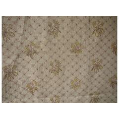 Antique Late 19th Century Printed Faded Linen with Spring Yellow Flowers Panel