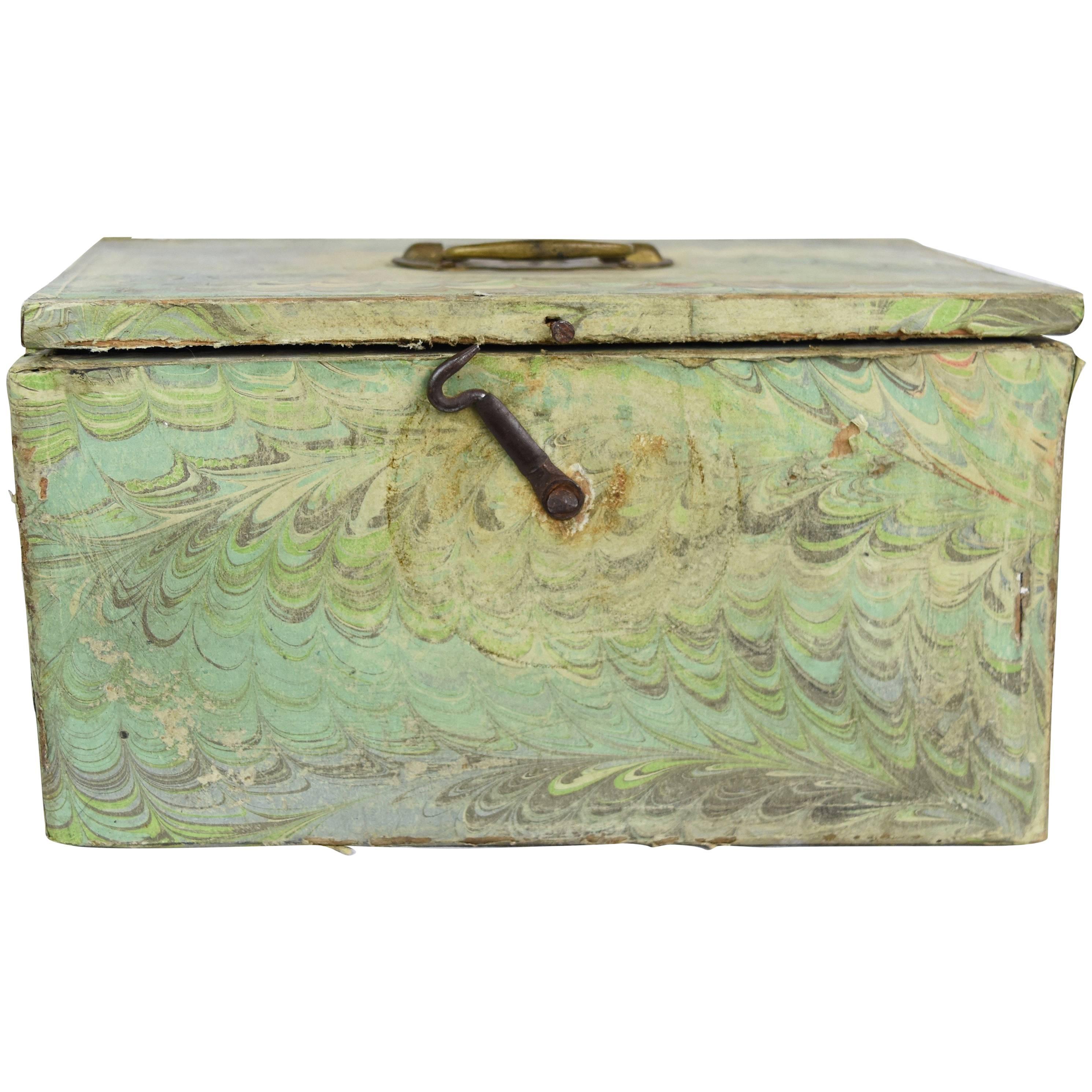 1900s Italian Decoupage on Wooden Storage Box
