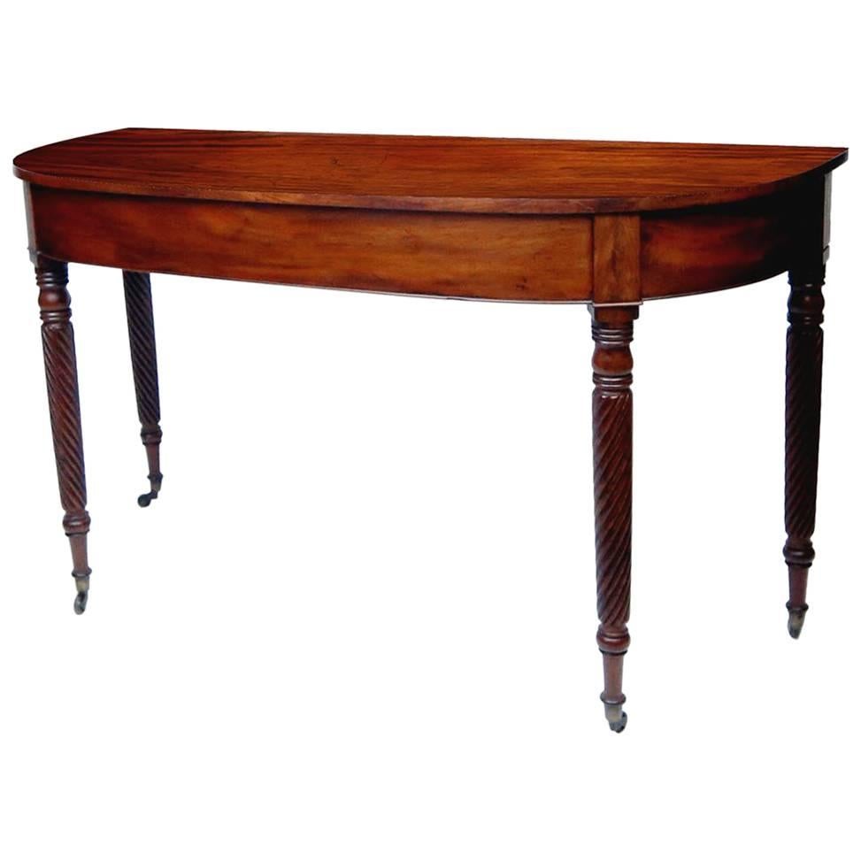 Early 19th Century Federal Mahogany Demilune Table Attributed to Michael Allison