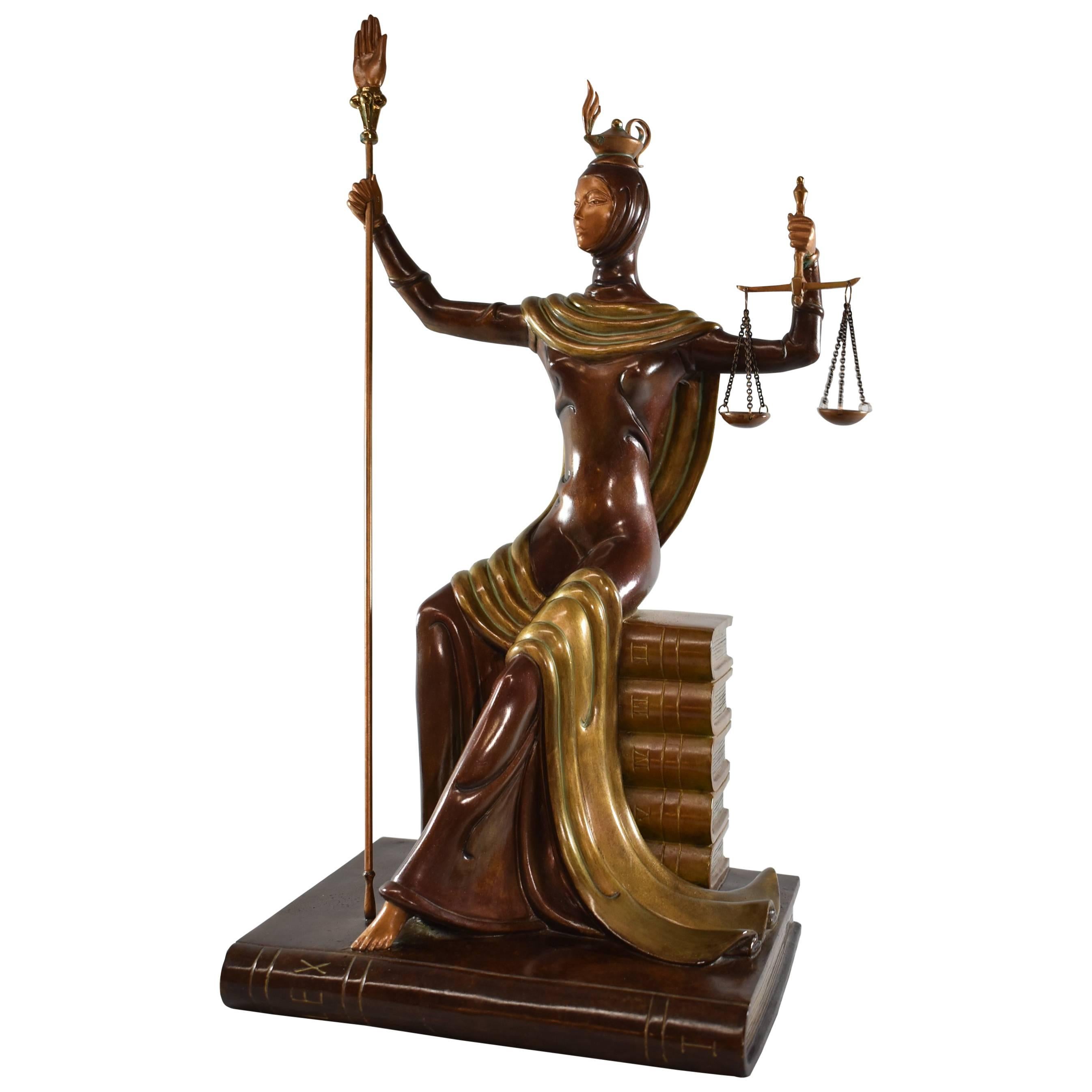 Limited Edition Bronze by Erte, Lady Justice, 1984, 25 / 60