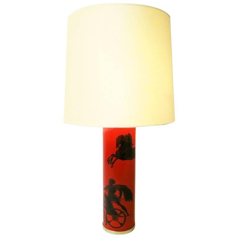 Lamp with Ancient Greece Decor by Piero Fornasetti, 1950s For Sale