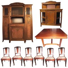 Rare French Art Nouveau Complete Dining Room Set, 1900s 8