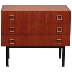 French Mid-Century Three-Drawer Mahogany Chest 10