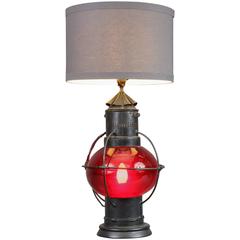 Vintage Ruby Red Marine Lantern Lamp