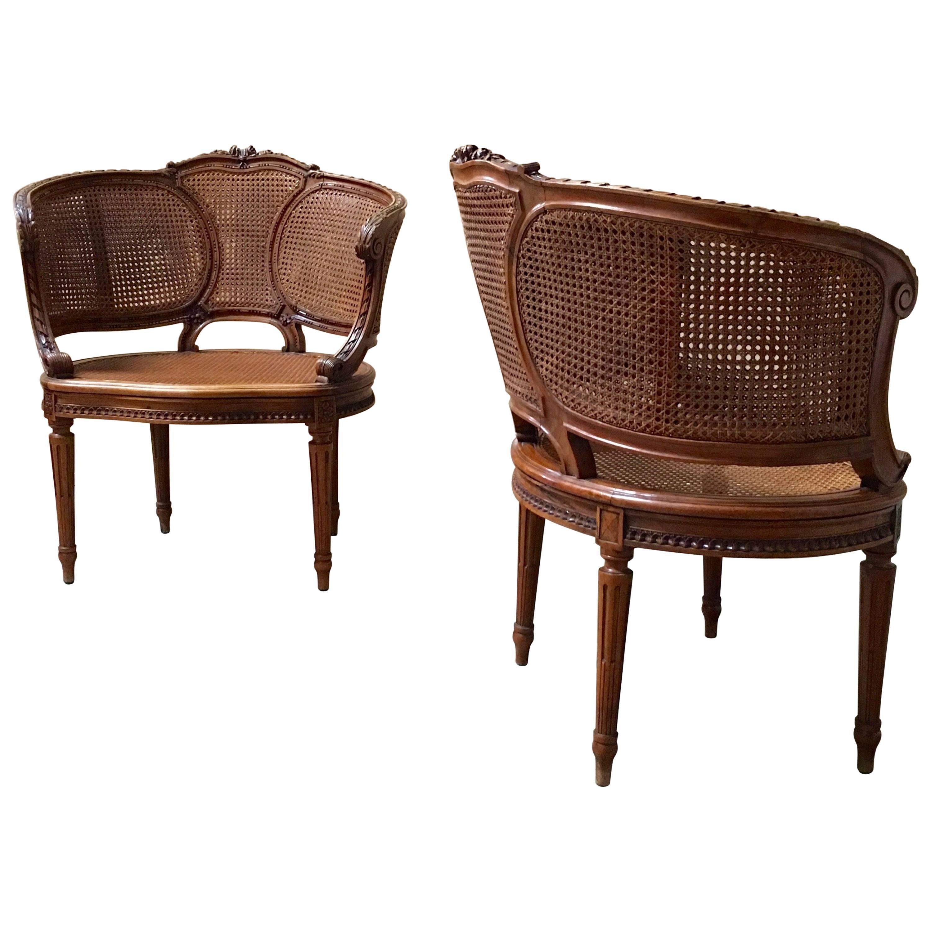 Louis XVI Style Double Cane Chairs