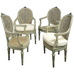 Set of Four, 18th Century Italian Open Armchairs or Fauteuils 3