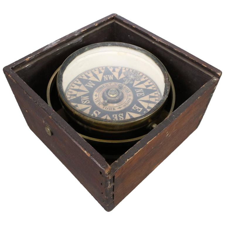 Robert Merill and Sons Ship's Compass For Sale at 1stDibs casing for