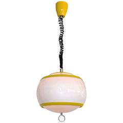 Yellow and White Globe Pendant by Stilux, Milano