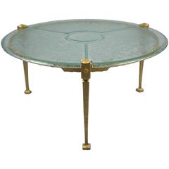 Brass and Glass Coffee Table, France, 1980's 4