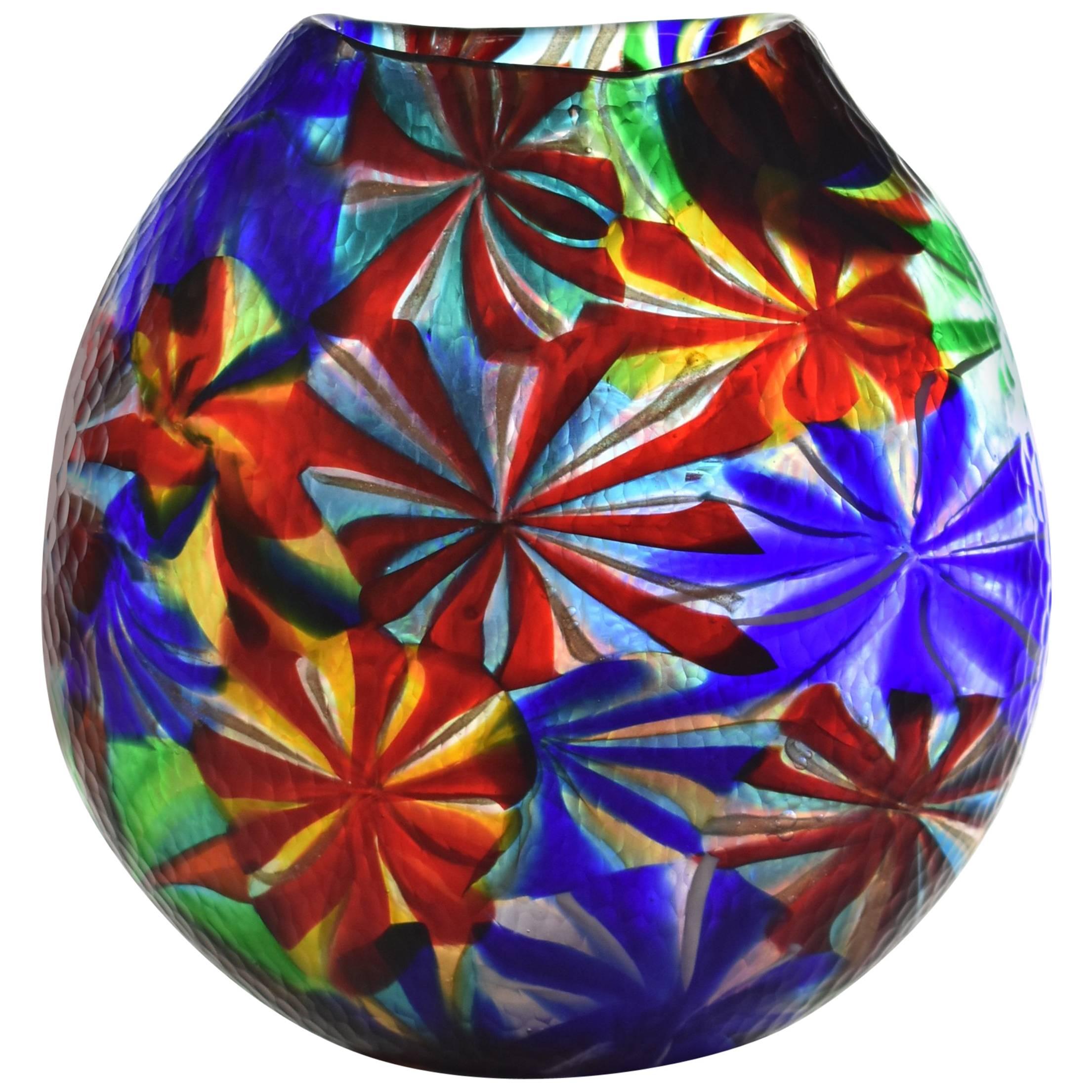 Italian "Stellato" Vase Signed by Massimiliano Pagnin, 2003, Murano