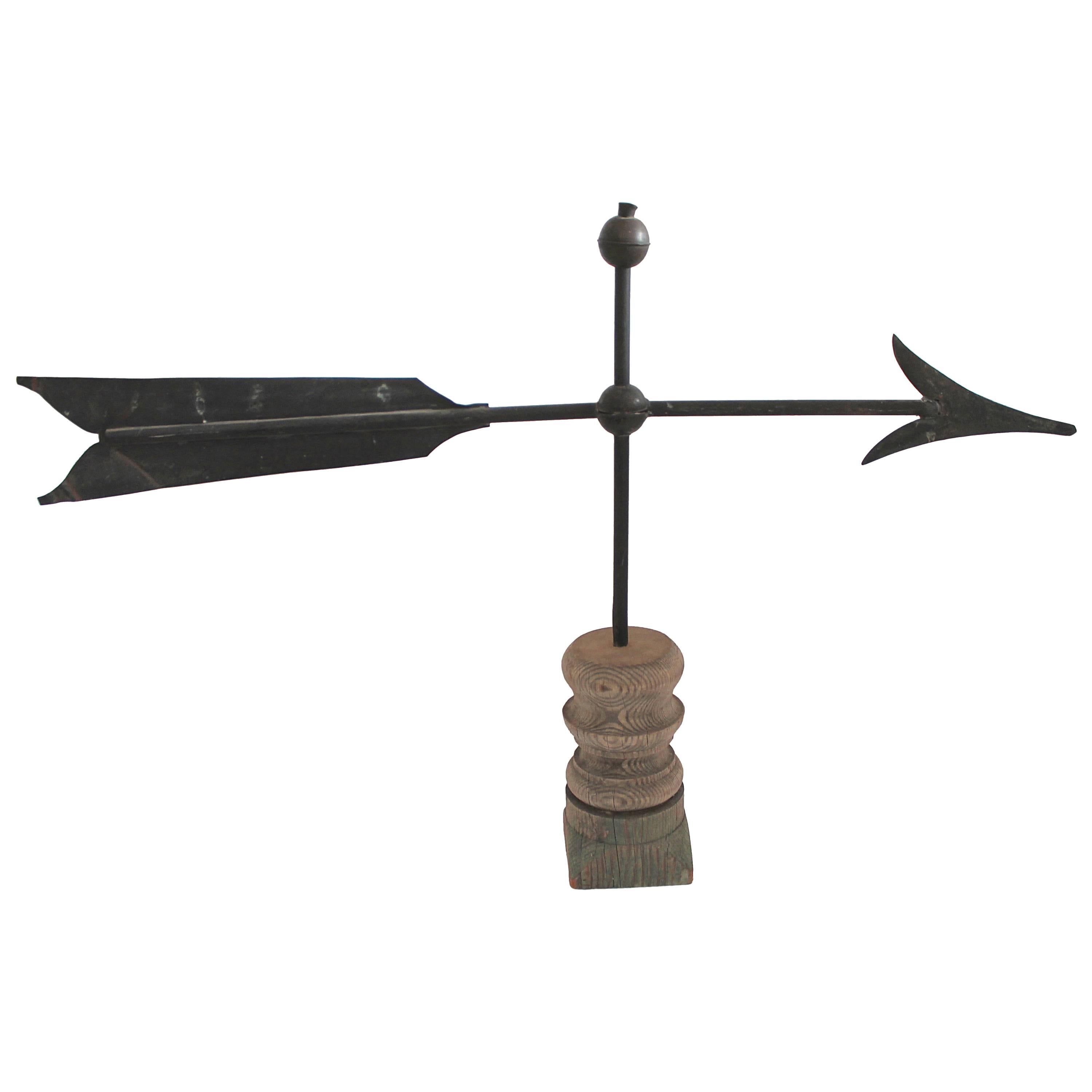 19th Century Monumental New England Barn Arrow Weather Vane