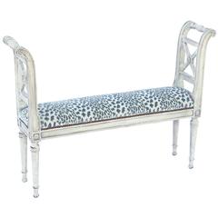 Vintage Narrow Neoclassical Style Window Seat Bench