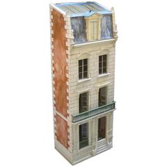 Masterfully Crafted Wooden Painted Dollhouse/Cabinet by Eric & Carole Lansdown