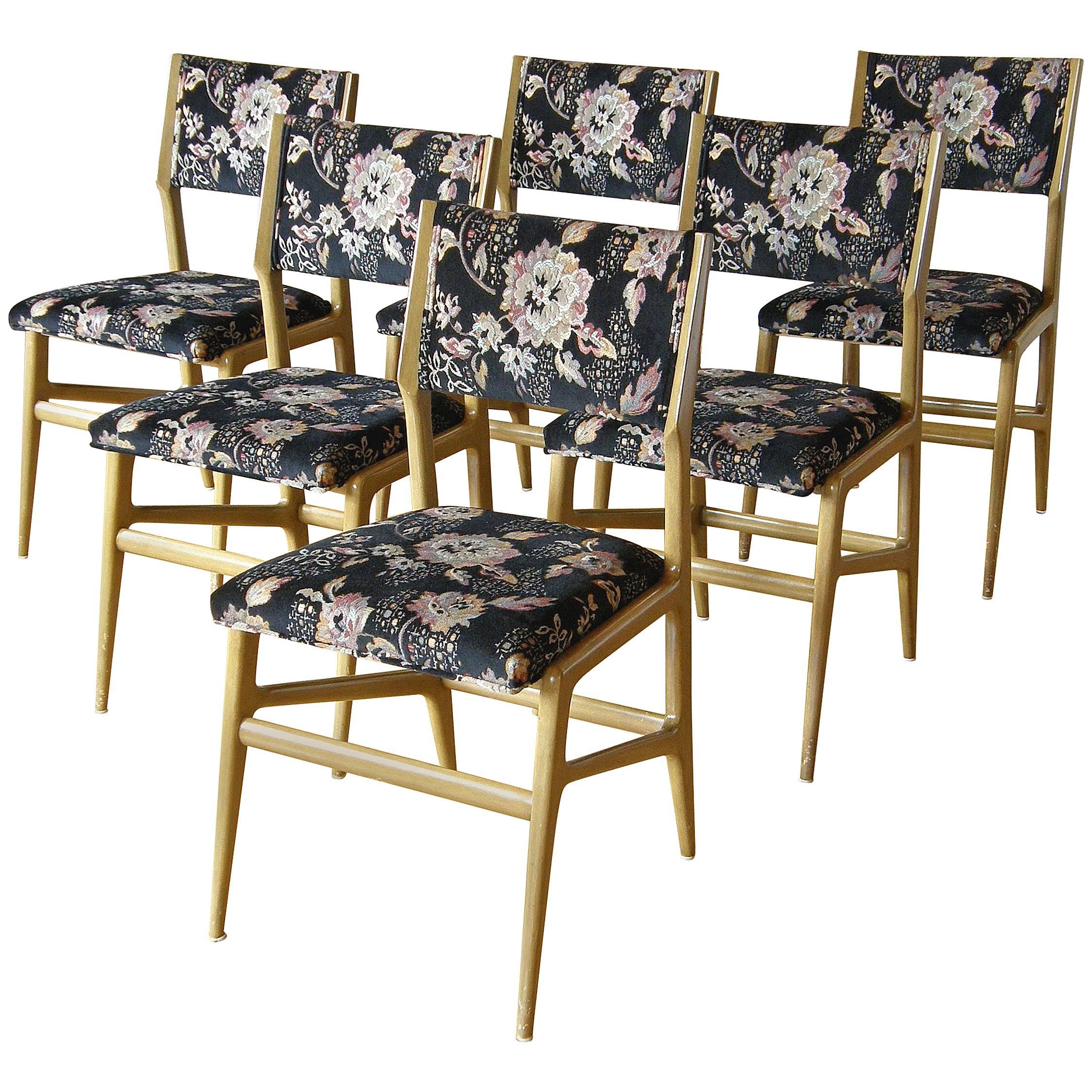 Set of Six Gio Ponti Dining Chairs