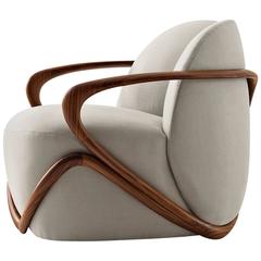 Solid Walnut Canaletto Hug Armchair by Rosella Pugliatti for Giorgetti 11