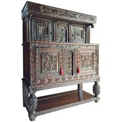 Antique Sideboard Credenza Court Cupboard 18th Century George III Carved Oak