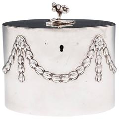 Antique Georgian Sterling Silver Tea Caddy by William Vincent