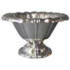 Large Bowl on Foot/Centerpiece in 835 Silver Stamped E. Timmermann and Numbered 3