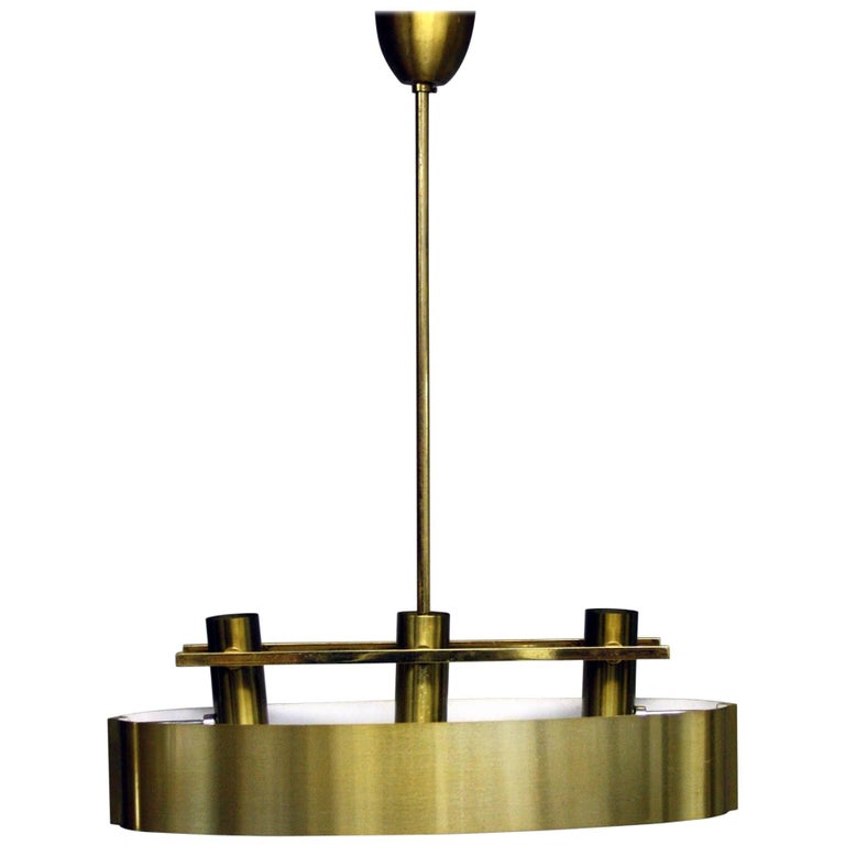 French 20th Century Brushed Brass Ceiling Light at 1stDibs
