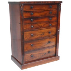 Unusual Large 19th Century Rosewood Secretaire Wellington Chest