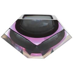 Murano Posacenere Sfaccettato Sommerso Ashtray by Flavio Poli / Seguso