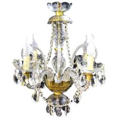 Vintage Small Venetian Four-Light Crystal Chandelier 8