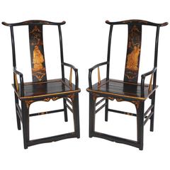 Pair of 19th Century Chinoiserie Armchairs