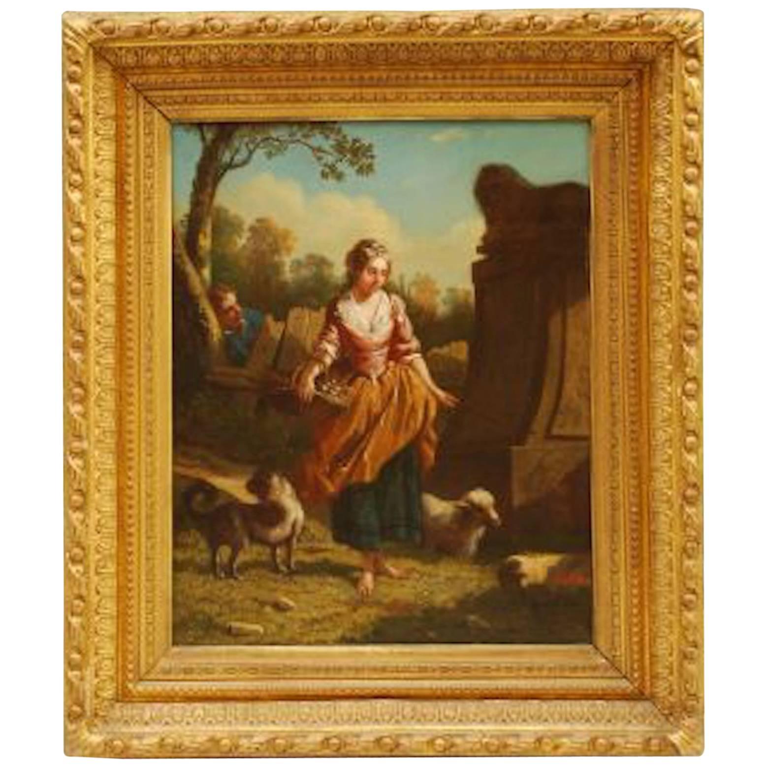 Early 19th Century French Oil on Canvas For Sale