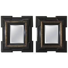 Pair of 19th Century Mirrors with Hand-Carved Frames