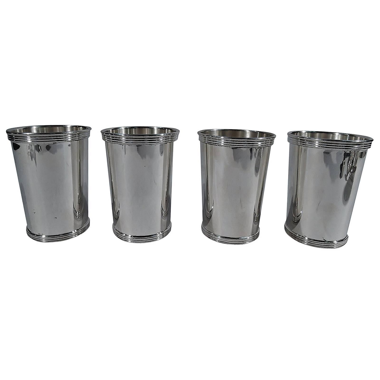Set of Four American Sterling Silver Mint Julep Cups