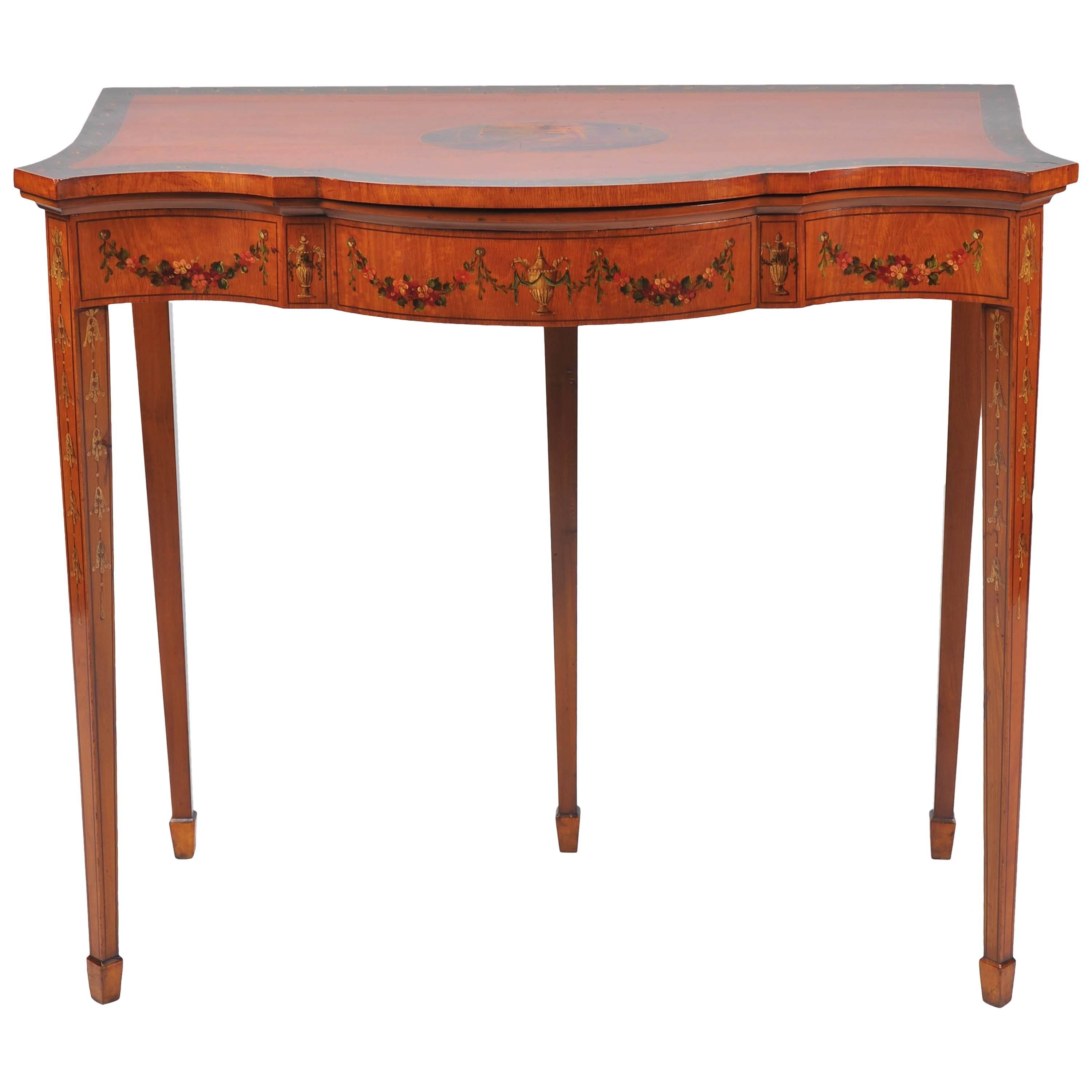 19th Century Satinwood Card Table