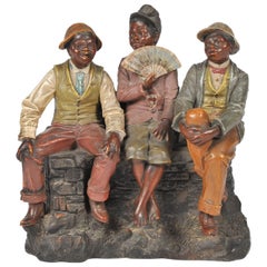 Antique Goldscheider Style Terracotta Group