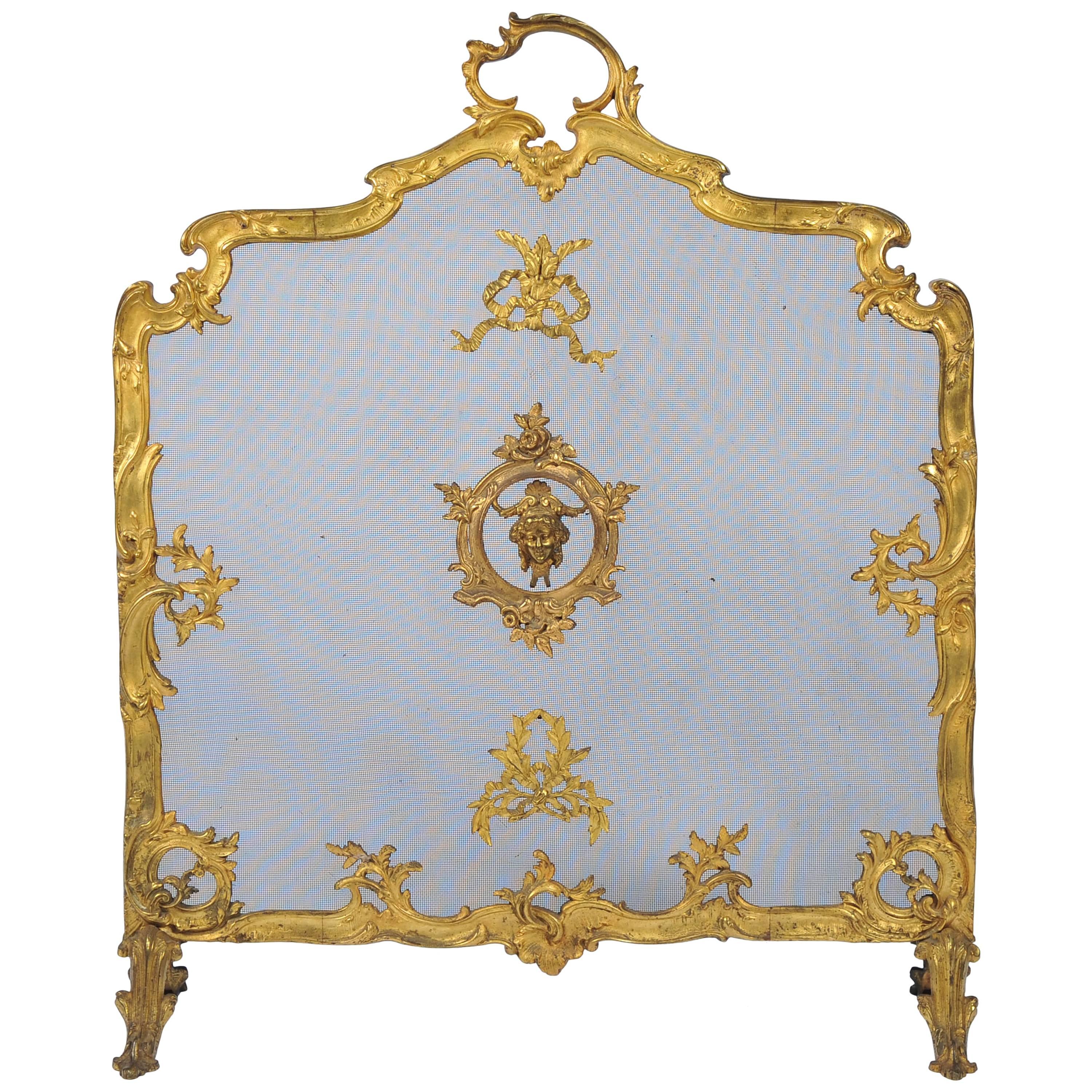 Antique French Fire Screen, Louis XVI Style