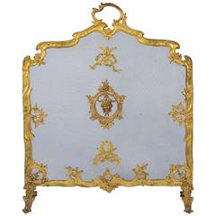 Antique French Fire Screen, Louis XVI Style