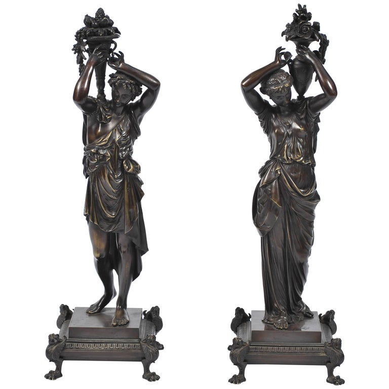 Pair of Classical Antique Bronze Statues For Sale at 1stDibs | antique  statues, bronze statues for sale, bronze statue for sale