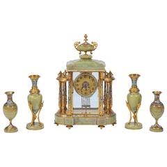 Antique French Louis XVI Style Clock Set 5