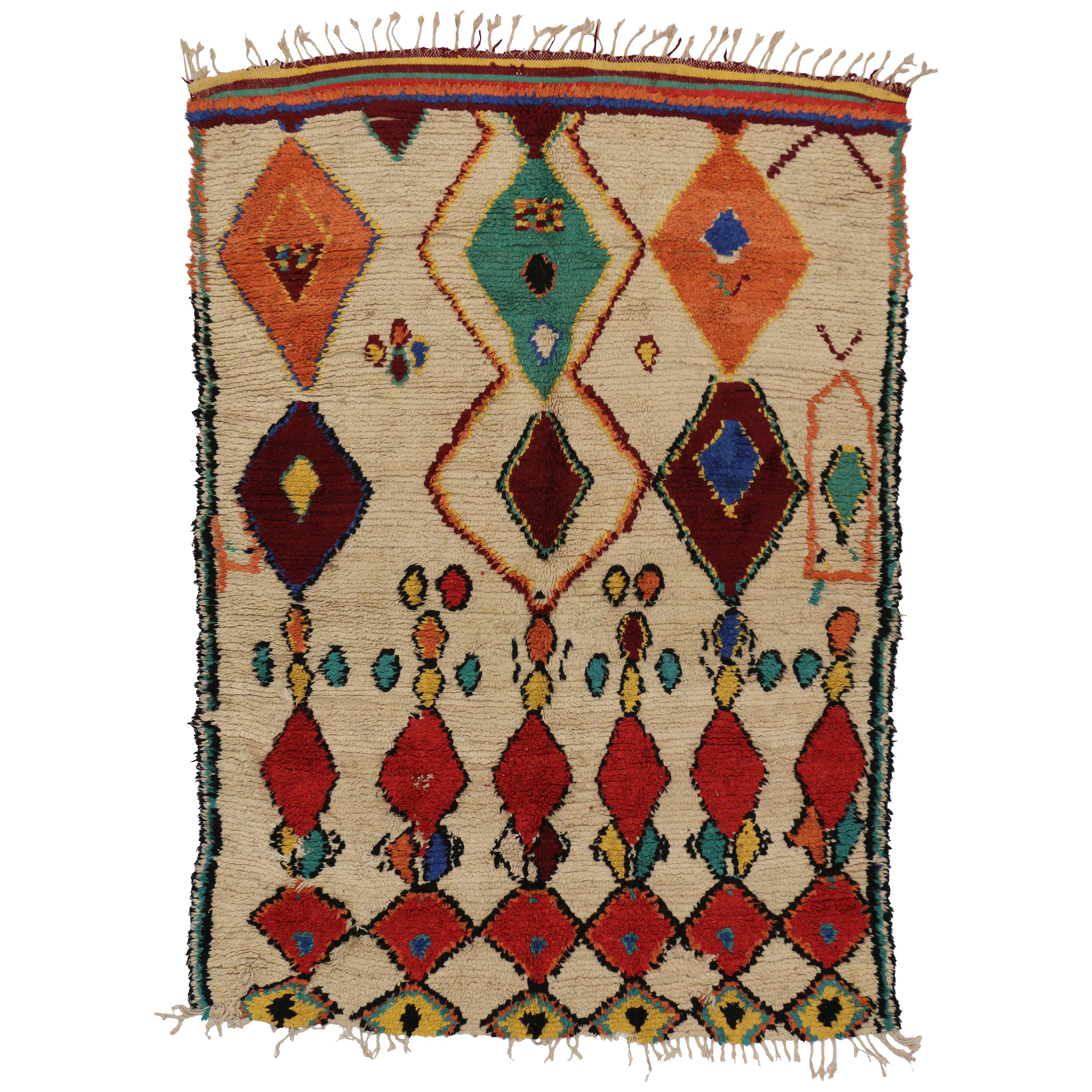 Moroccan Boho Chic Rug or Carpet For Sale at 1stDibs