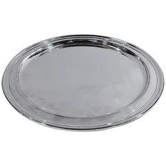 Retro Tiffany Sterling Silver Small Round Serving Tray