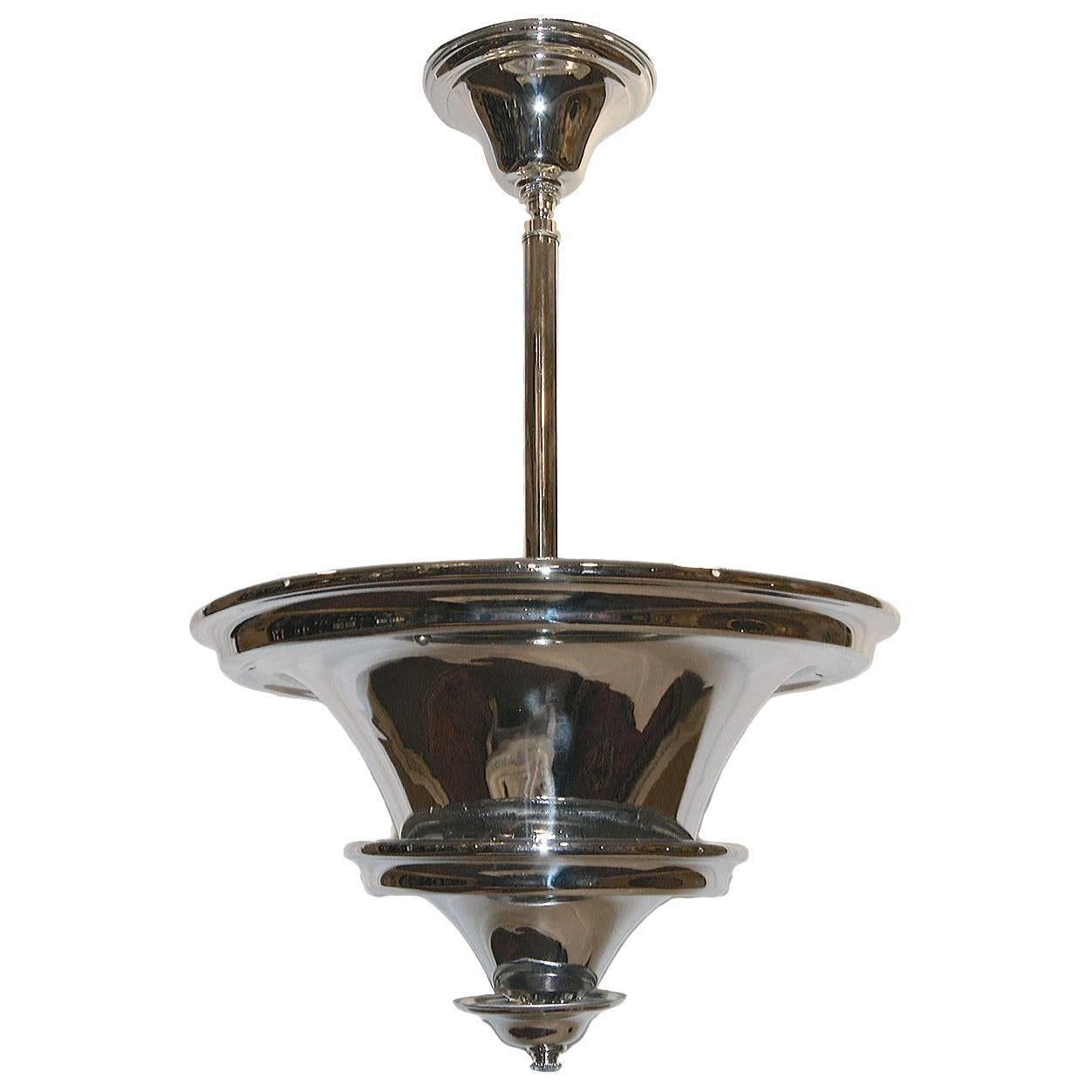 Pair of Nickel Plated Light Fixtures, Sold Individually